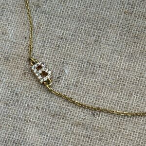 B letter gold necklace